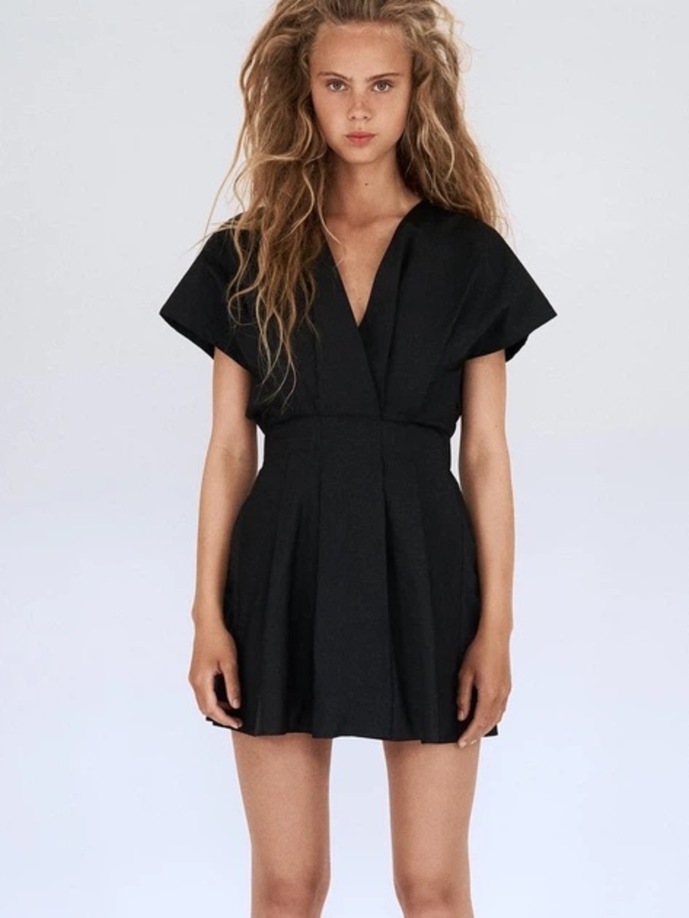 Zara Black V-Neck Mini Dress